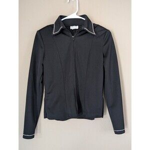 Hobby Horse Girls Black Riding.Shirt Blouse Size XL Rhinestones Added